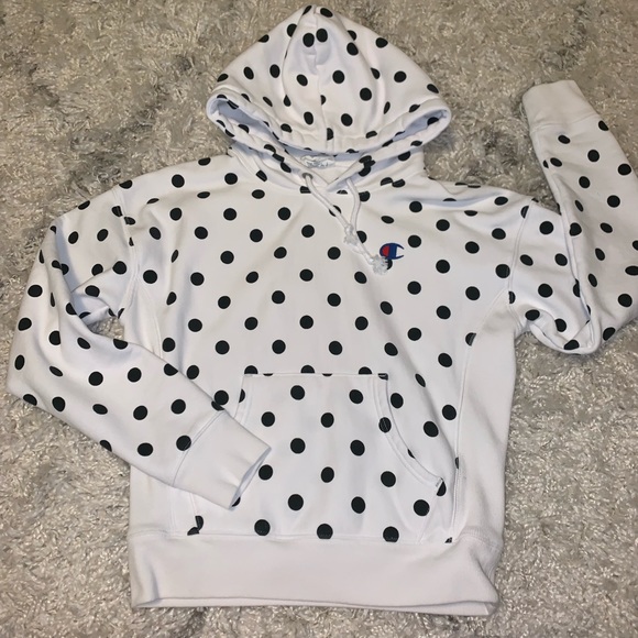 Champion Tops | Reverse Weave Polka Dot Champion Hoodie | Color: Black/White | Size: S | Evelinaesmer's Closet